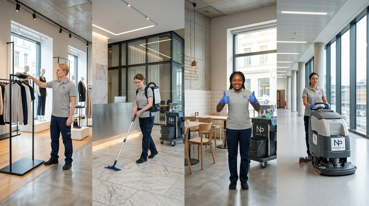 NadaPro AB städar butik, café och entré utanför öppettiderna